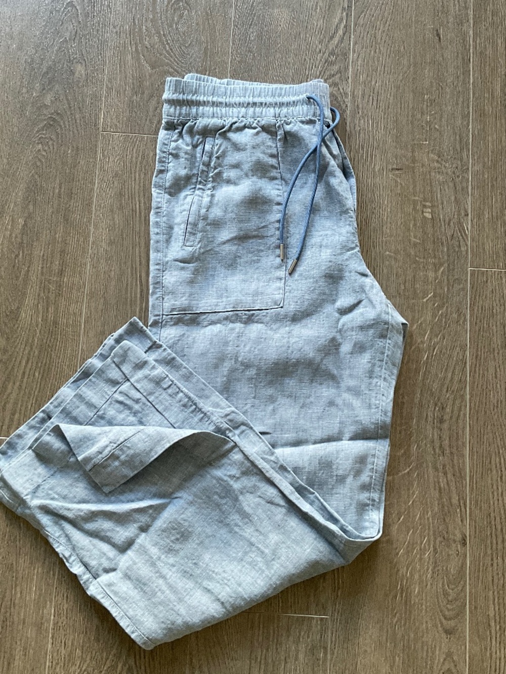 Athleta Retreat Chambray Linen Wide Leg Pant